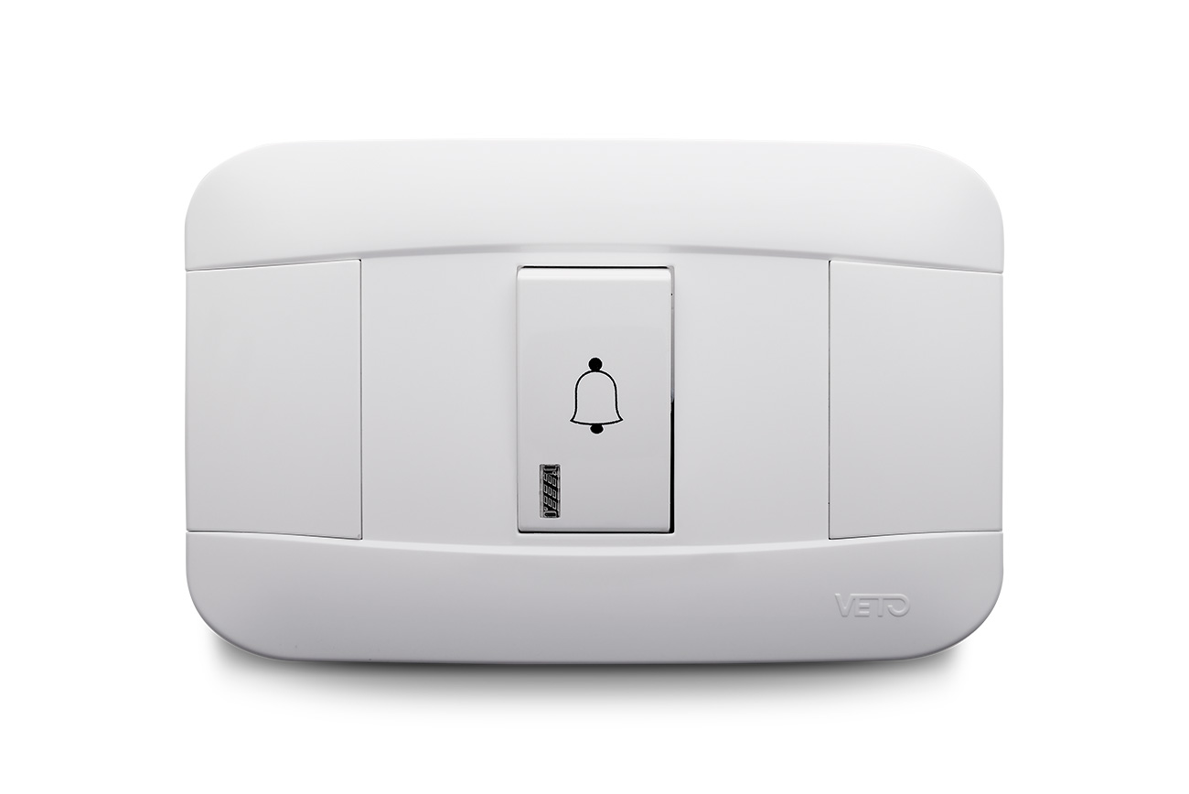 LVYXON Botón pulsador, timbre de puerta de montaje en pared fiable, color  blanco, diseño exterior moderno y elegante para cualquier espacio comercial