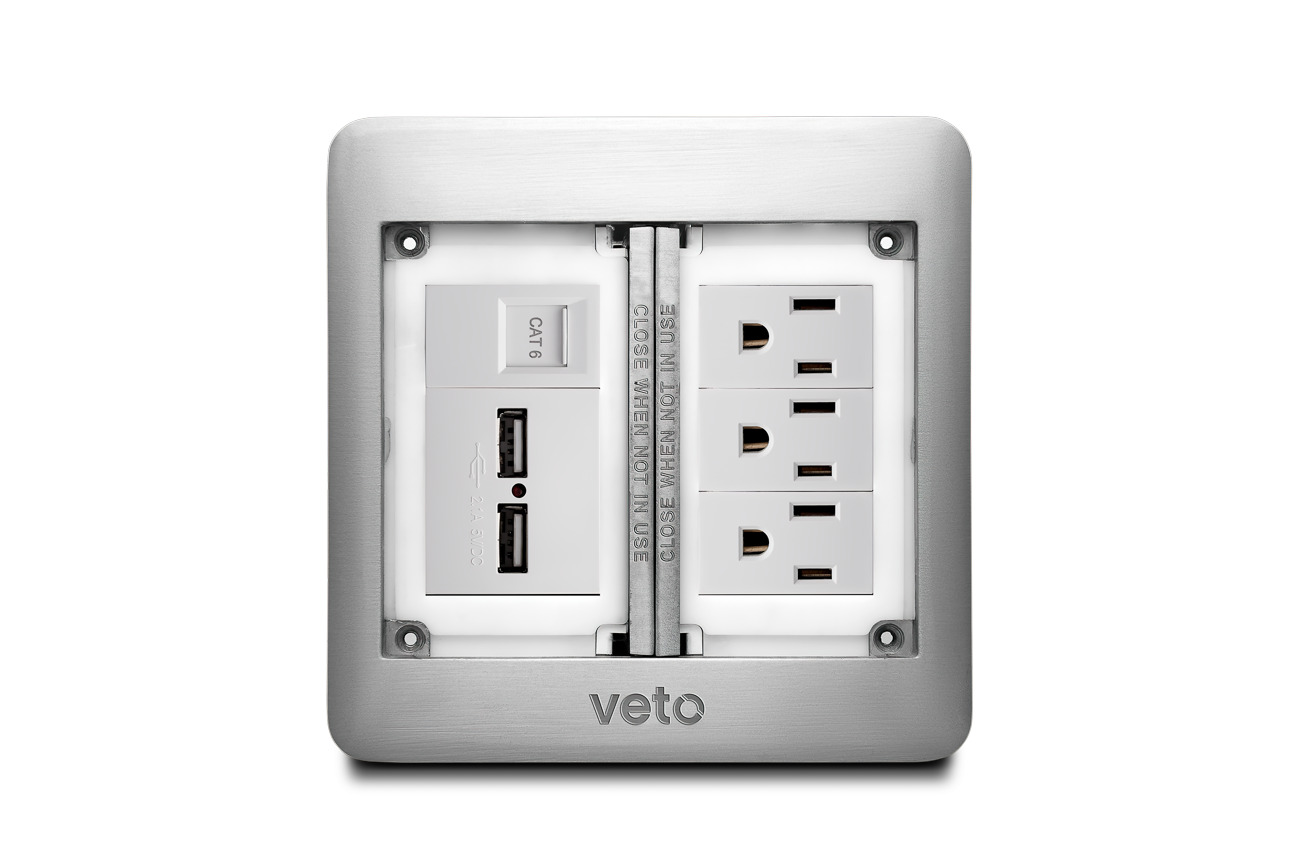 Socket de Piso Cuadrado 6 Módulos - Imagen 3