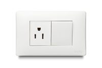 Combination 1 Light Switch + 1 Outlet American 2P+E