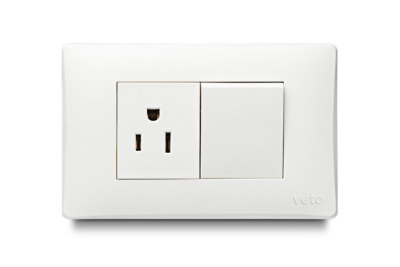 Combination 1 Light Switch + 1 Outlet American 2P+E