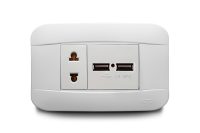 Combination 1 USB Port + 1 Outlet Universal 2P