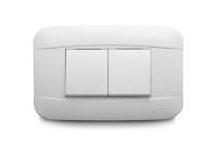 Combination 1 Light Switch Wide Rocker No Neon + 1 Three Way Switch No Neon