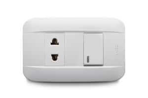 Combination 1 Light Switch + Outlet Universal 2P