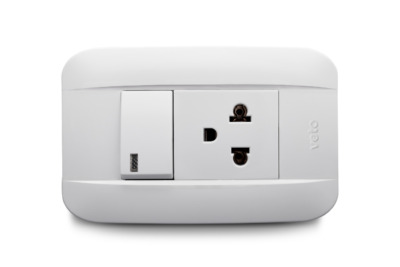 Combination 1 Light Switch + Outlet Universal 2P+E