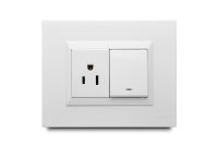 Combination 1 Light Switch + 1 Outlet American 2P+E
