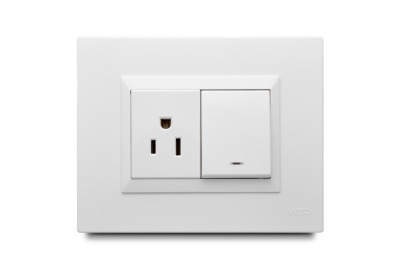 Combination 1 Light Switch + 1 Outlet American 2P+E