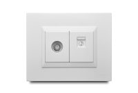 Combination 1 Telephone Jack Rj25 + 1 Coaxial