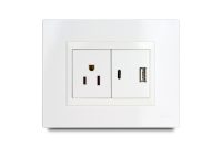 Combination 2 USB Port (type A And C) + 1 Outlet American 2P+E