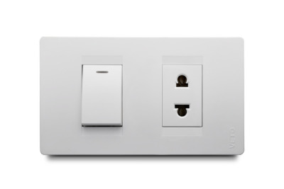 Combination 1 Light Switch +1 Outlet Universal 2P
