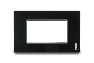 Placa Stilo Plata Vidrio Negro