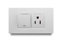 Combination 1 Light Switch + 1 Outlet American 2P+E