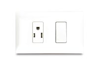 Combination 1 Light Switch No Neon + 1 Outlet American 2P+E