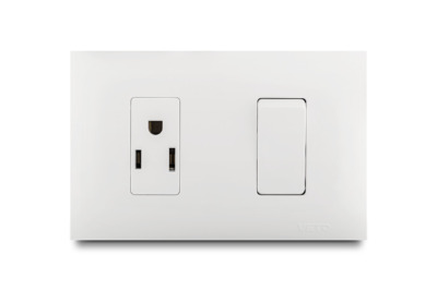 Mixto 1 Interruptor No Neon + 1 Tomacorriente Amer 2P+E