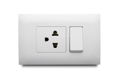 Mixto 1 Interruptor No Neon + 1 Tomacorriente Univ 2P+E