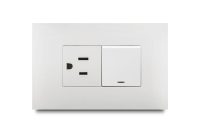 Mixto 1 Interruptor Balancin Ancho + 1 Tomacorriente Amer 2P+E