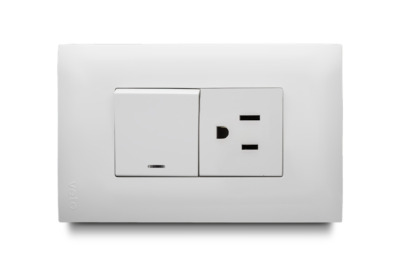 Mixto 1 Interruptor No Neon Balancin ancho + 1 Tomacorriente Amer 2P+E